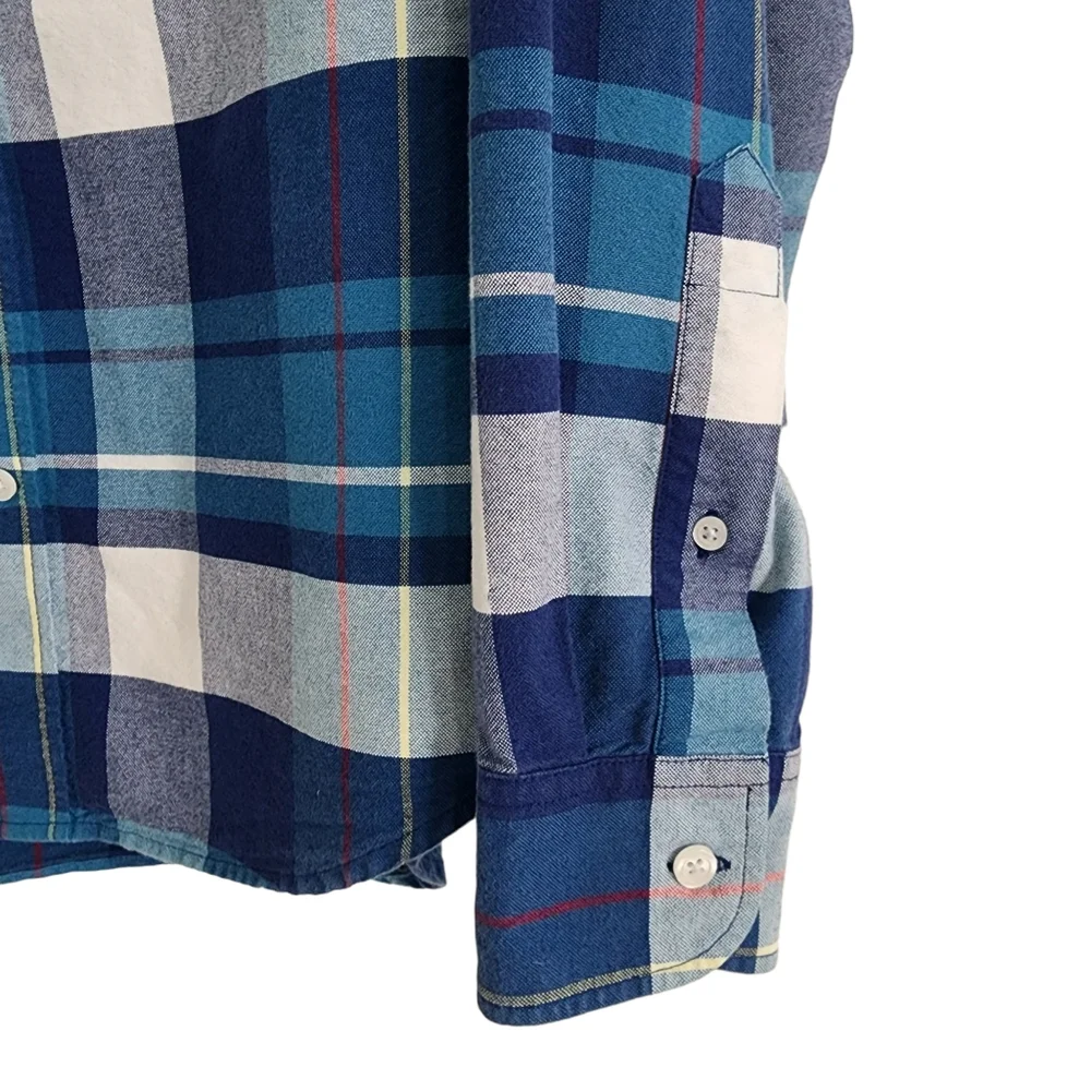 Old‎ Navy Slim Fit Men's Button Down Everyday Blue Plaid Shirt size Small